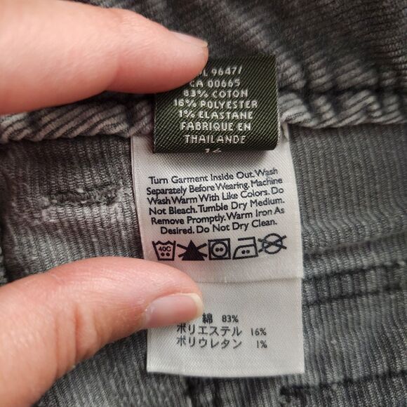 Eddie Bauer Womens Y2K Gray Corduroy Boot Cut Pants Size 16 Winter Fall Cozy - Picture 5 of 8